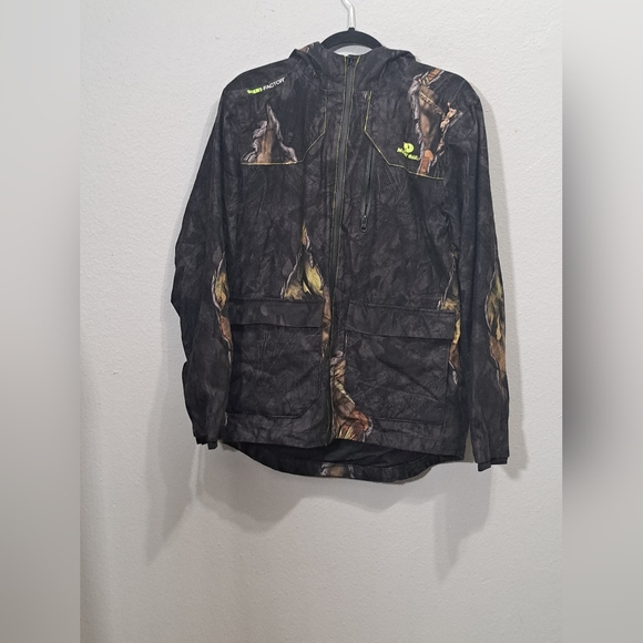 Mossy Oak Jacket Unisex Hunting Black Camouflage Hooded Camo, Size XXL. - Picture 1 of 16